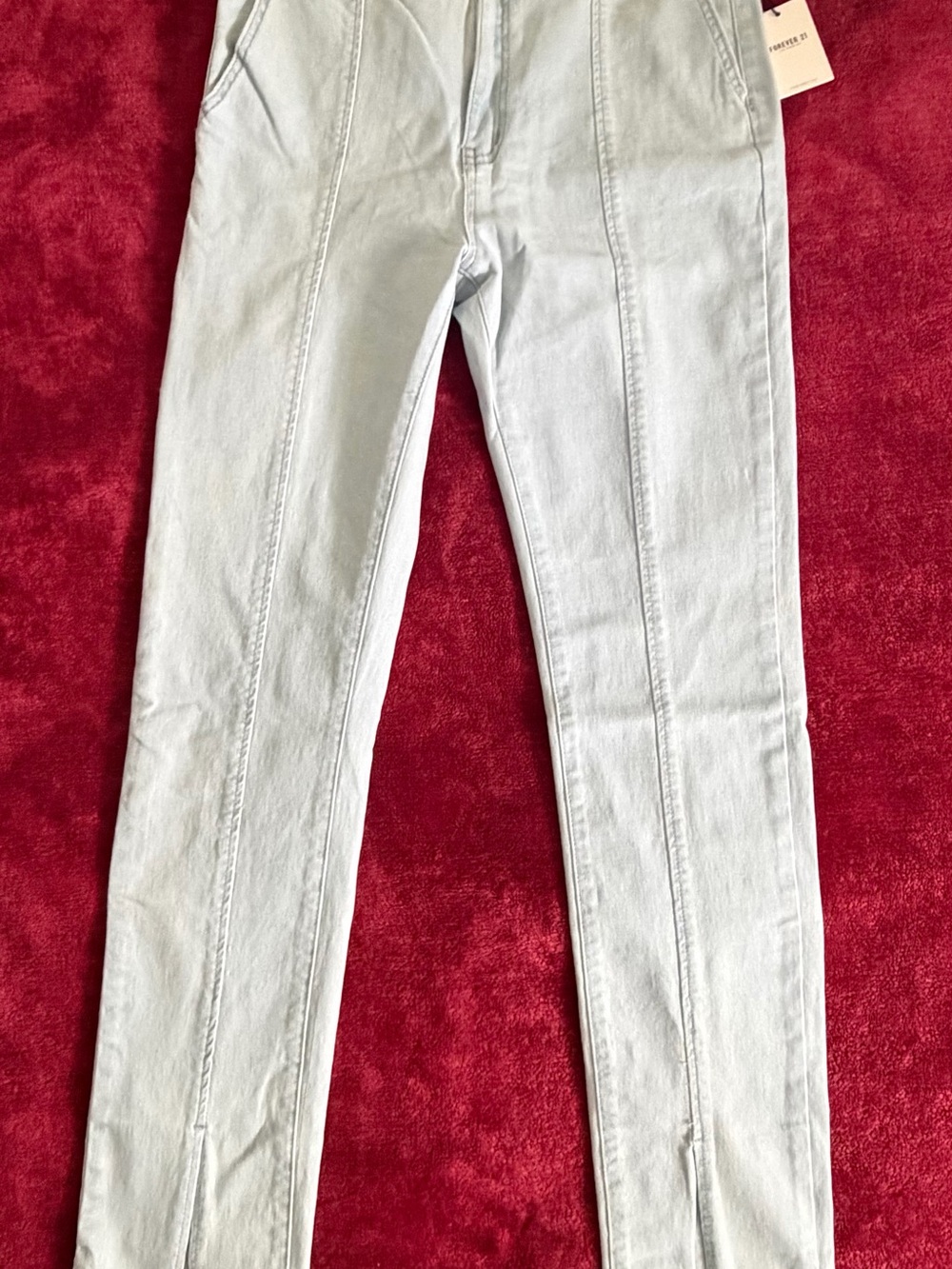 Forever 21 Light Blue Skinny Jeans with Front Seams